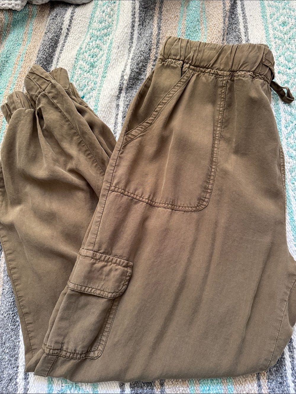 Olive Drawstring Cargo Pants/Joggers